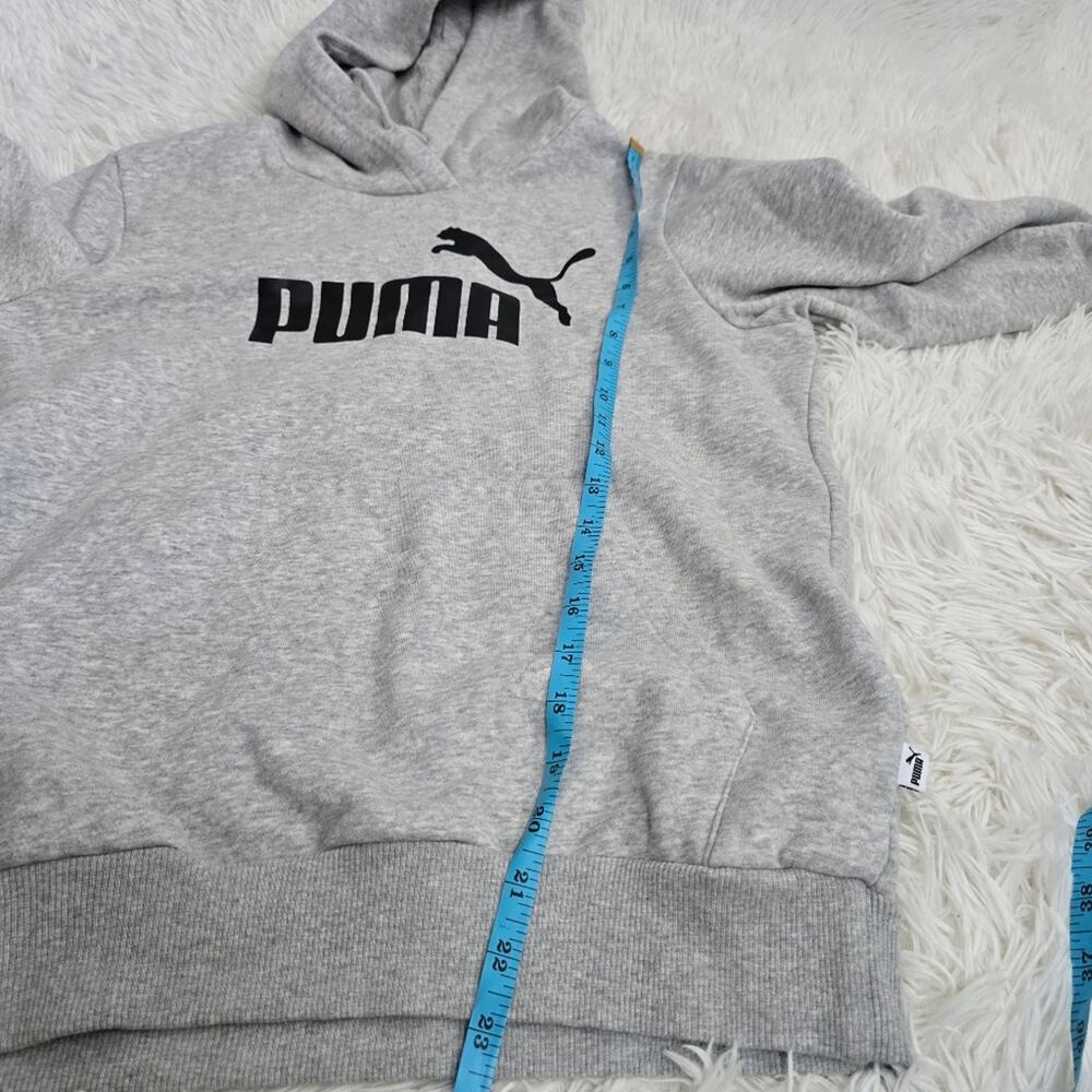PUMA Gray Pullover Soft Comfy Hoodie‎ Black Logo Women's Large - Picture 9 of 11